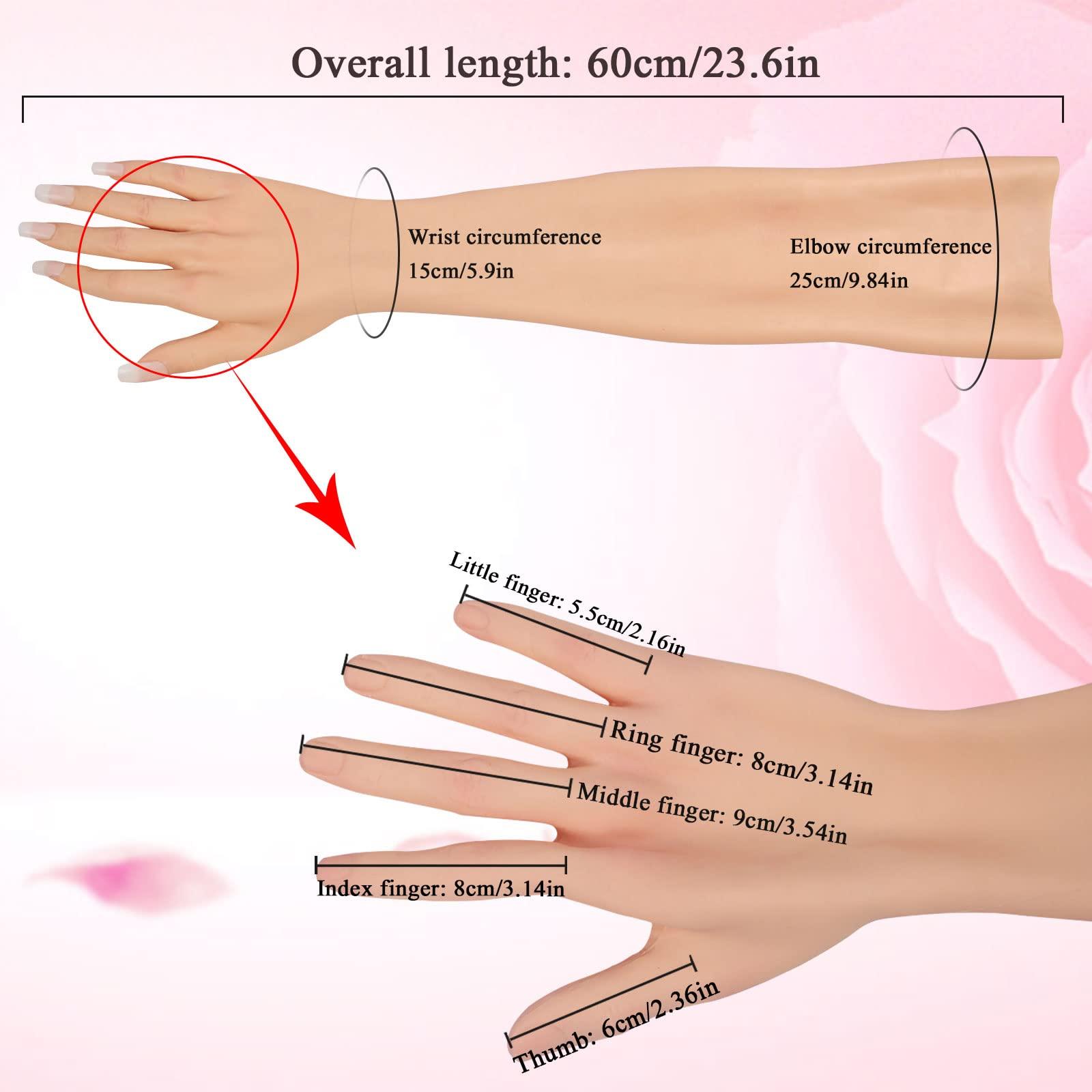 ZWSMS ZWSMS Silicone Crossdressing Gloves Realistic Female Skin Full Length Arm Hiding Scar Fake Hands Enhance Transgenders Cospl,Ivory,Without Fingernails