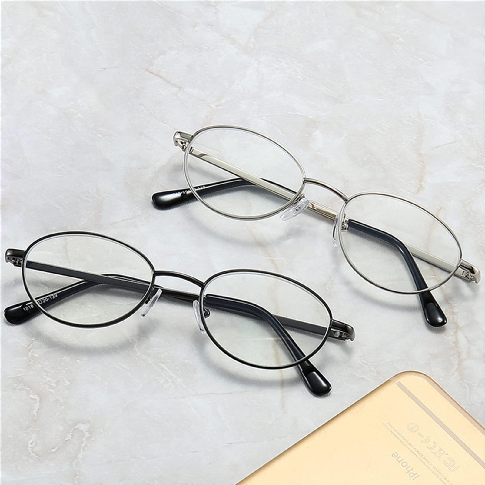 WWWL WWWL Reading Glasses, Retro Oval Reading Glasses, Anti-Blue Light, Metal Frame Eyeglasses for Women&Man, Computer Glasses (Color : A, Size : +1)
