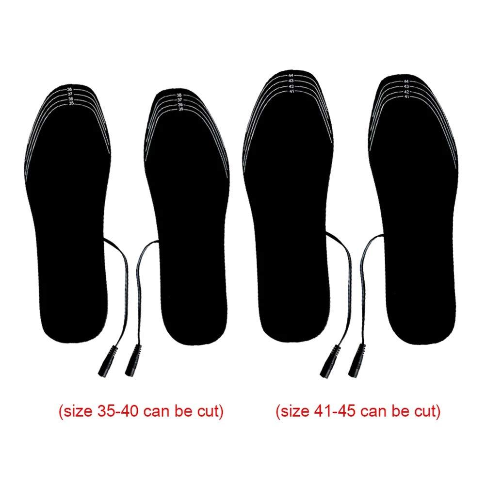 apptanna USB Heating Insole Electric Heating Foot Warming Insole Washable Cutable Size Insole Winter Outdoor Warm Insole (Black, 41-45 Yards)