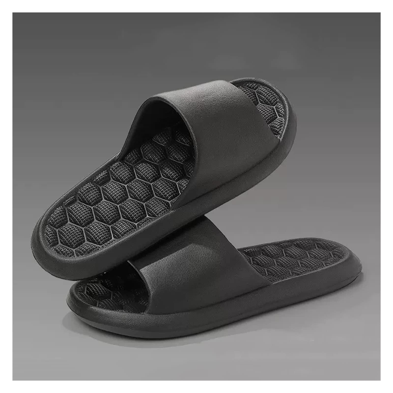 WIGSELBL Massage Slippers Reflexology Sandals For Men & Women Acupressure Foot Massage Slippers Acupuncture Acupoint Massage Sandals Shoes,Reflexology Health Shoes Bathroom Slippers ( Color : Black , Size : EU