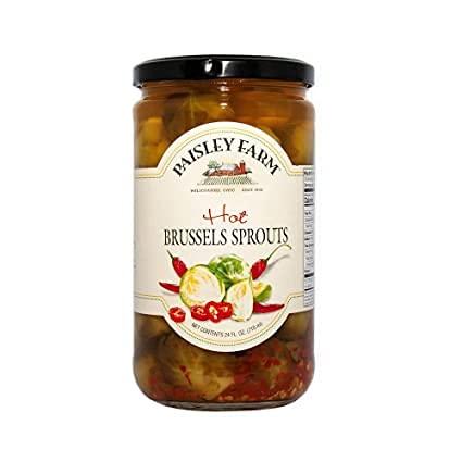 Al Amin Foods Hot & Dilled Brussels Sprouts Value Pack N.W. 24 FL OZ each 2 Glass Jars