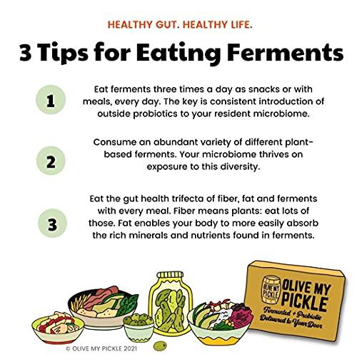 Olive My Pickle Live Culture & Probiotic Olives for Gut Health - GARLIC STUFFED OLIVE BUNDLE (3 PACK) by Olive My Pickle