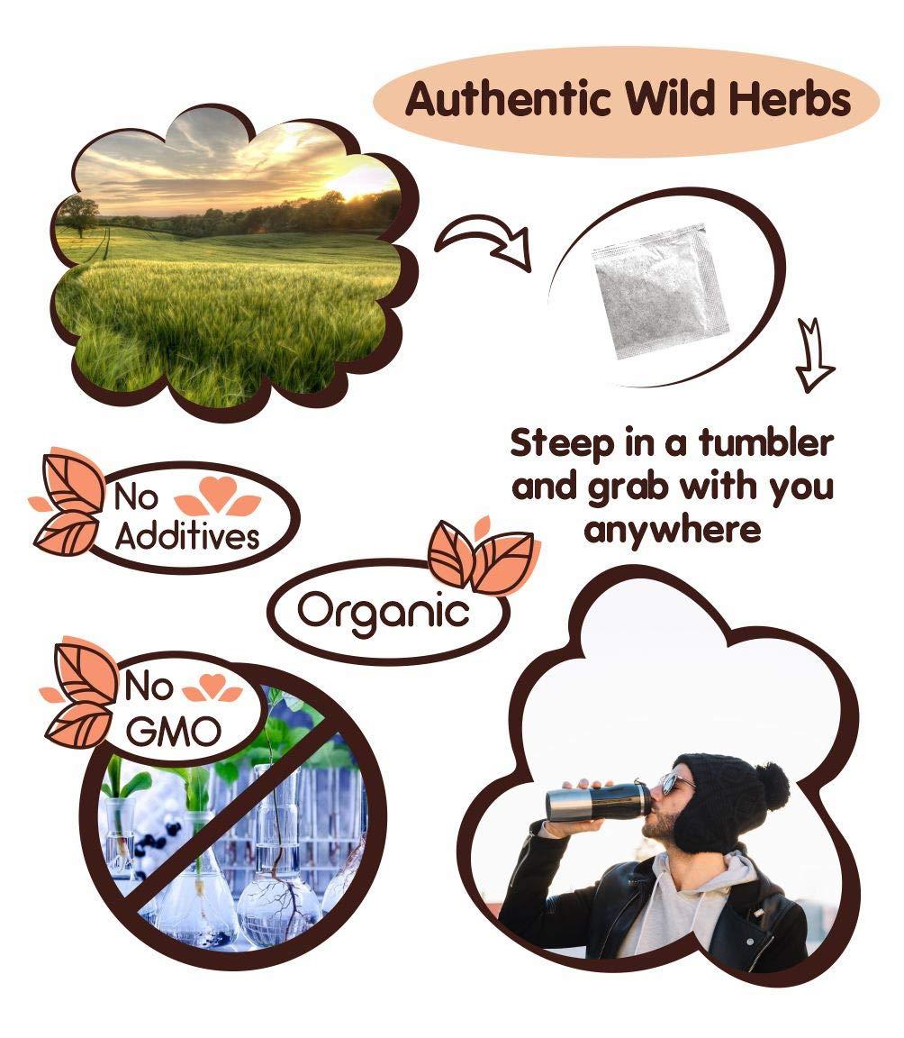 Baikal Tea Baikal Tea Chaga Reishi Tea Wild Chaga Tea with Reishi - 30 Unbleached Tea Bags - Ganoderma Lingzhi Mushroom Supplement Tea with Wild Chaga