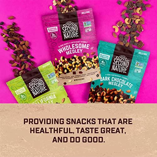 Second Nature Second Nature Dark Chocolate Medley Trail Mix, 26 oz. Resealable Pouch (Pack of 1) – Certified Gluten-Free Snack Mix – Dark Chocolate and Nut Trail Mix Ideal for Quick Travel Snacks or Lunch Snacks