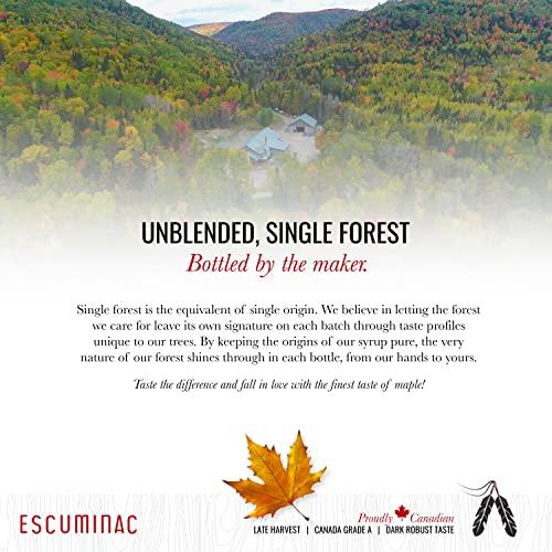 Escuminac Escuminac Very Dark Canadian Maple Syrup Family Size 1L (33.8 fl oz) Canada Grade A - Strong Taste For Cooking – Pure, Organic, Single Origin, Unblended.