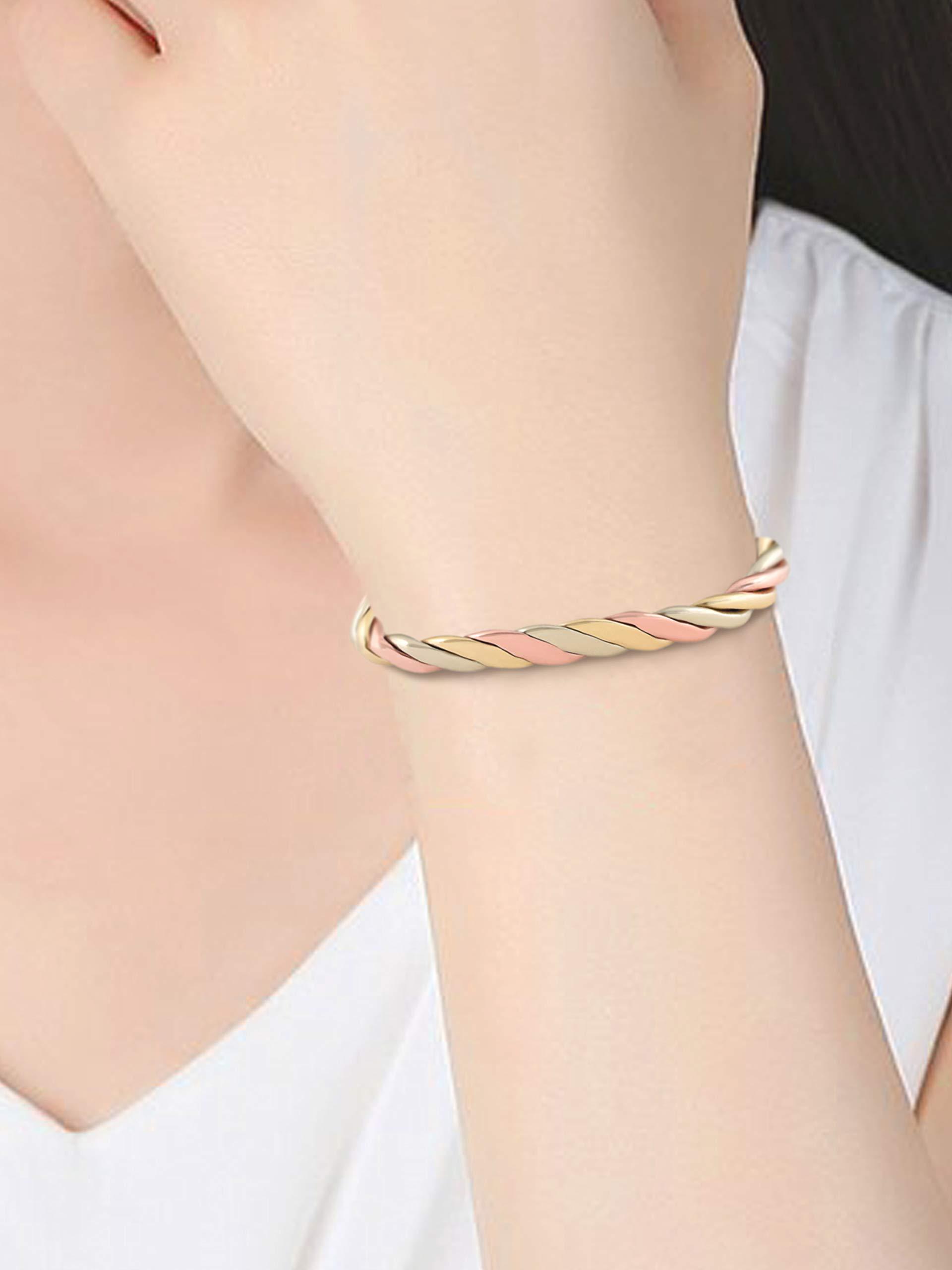 MAGNETJEWELRYSTORE MAGNETJEWELRYSTORE Magnetic Copper Bracelet Triple Cuff, For Men and Women, High Power Magnets, Adjustable Bangle