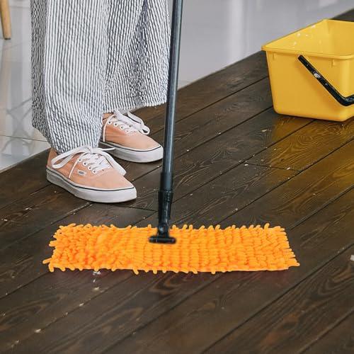 BESPORTBLE Microfiber Mop Pads, 2pcs Washable Mop Pads Reusable Replacement Mop Pads Flat Replacements Heads for Wet Or Dry Floor Cleaning and Scrubbing, 15.6inch