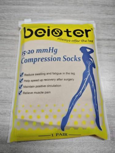 beister beister 15-20 mmHg Open Toe Medical Compression Stockings for Women Men, Thigh High Graduated Compression Socks with Dot Silicone Band, Support Circulation Pressure Stockings for Varicose Veins, Edema