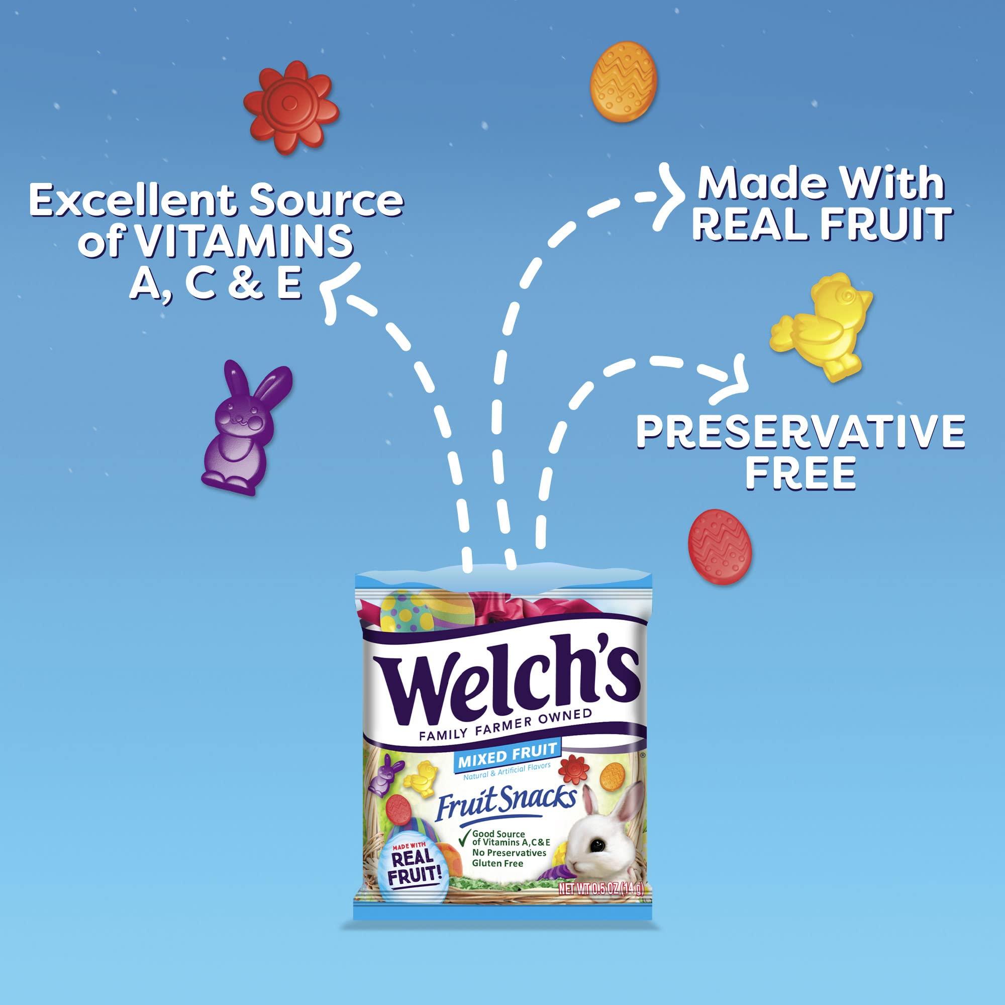 Welch's Welch's Fruit Snacks, Mixed Fruit, Spring Bulk Pack, Gluten Free, Individual Single Serve Bags, 0.5oz (Pack of 250)