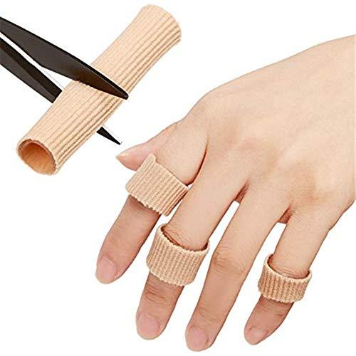 jinhemall 5 Pack Finger Sleeves Toe Tubes, Fabric Lined With Silicone Gel. Toe Sleeve Protectors, Foot Toe Pain Relief, Corn and Calluses Remover
