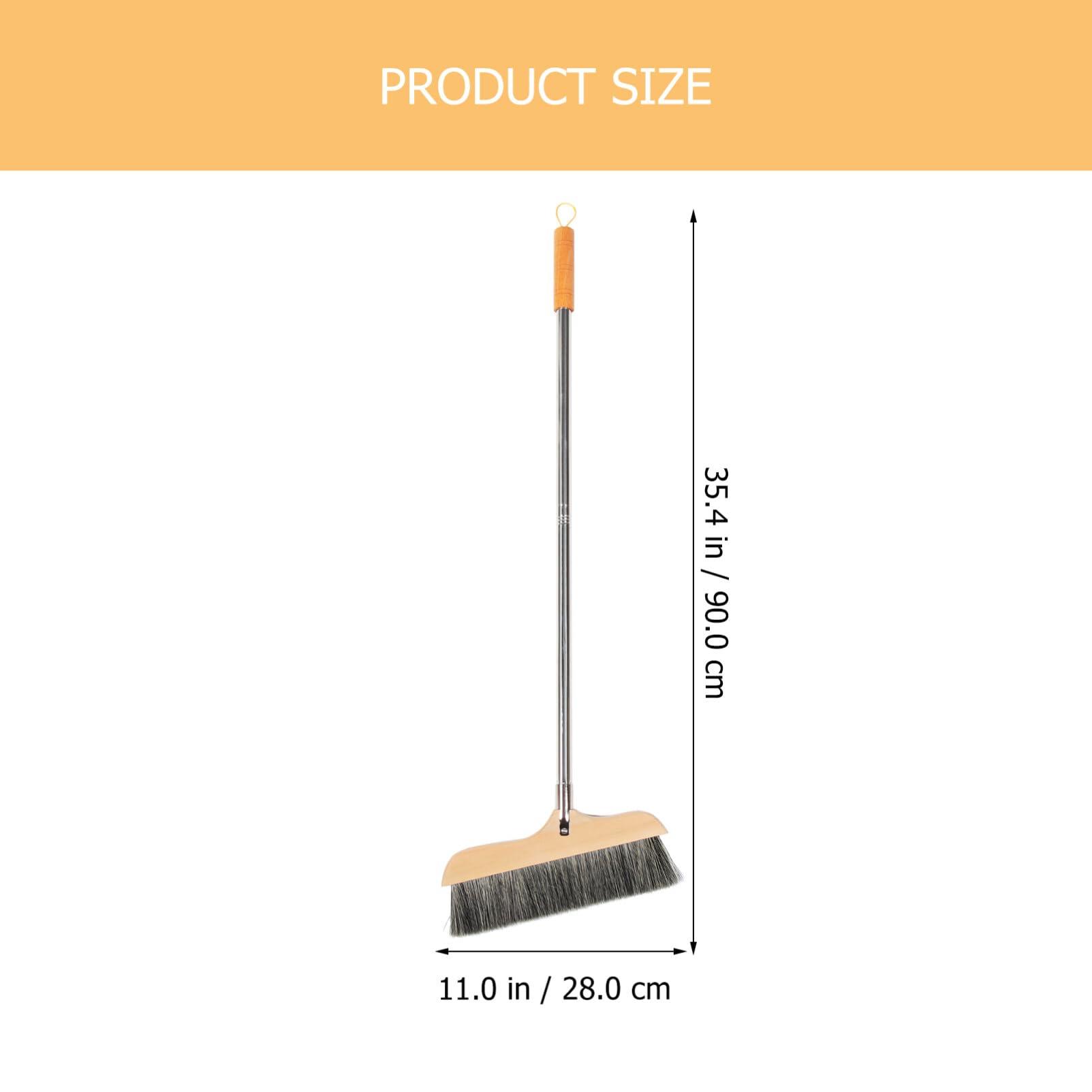 Angoily Bristle Broom Wooden Broom Wood Broom Indoor Broom Wooden House Broom Household Broom Hardwood Floor Broom Outdoor Broom Kitchen Broom Hair Broom Wood Sweeper Broom for Sweeping