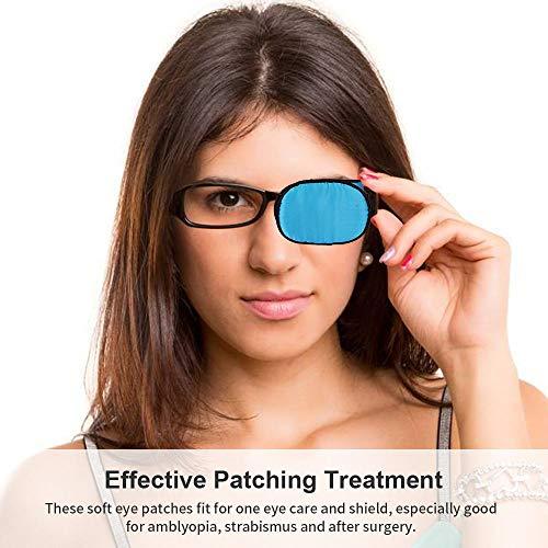eZAKKA eZAKKA Eye Patches for Adults Kids Eye Patch for Glasses Silk Patch for Lazy Eye Amblyopia Strabismus and After Surgery (Light Blue + Deep Blue)