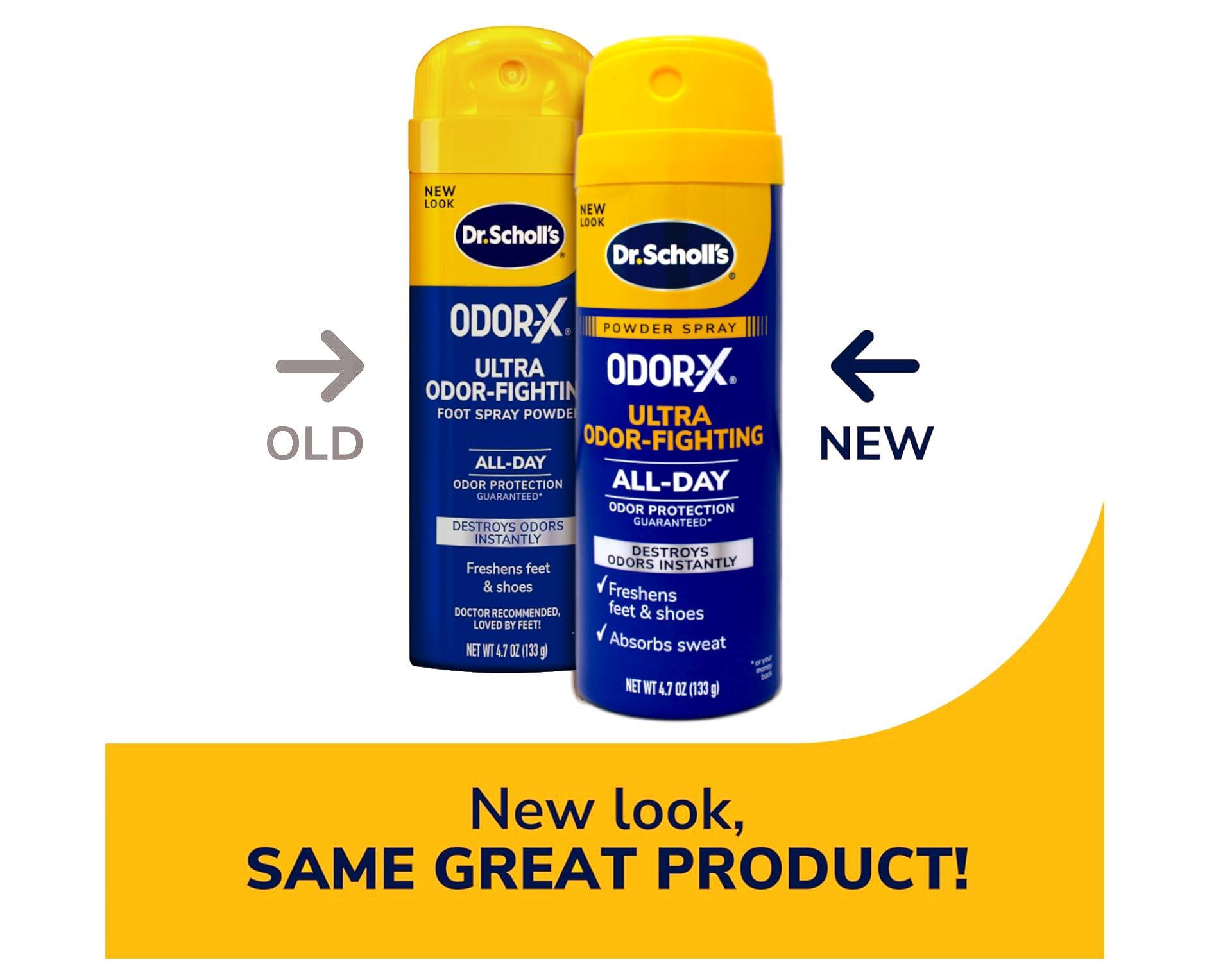 Dr. Scholl\'s Dr. Scholl\'s ODOR-X ULTRA ODOR-FIGHTING SPRAY POWDER, 4.7 oz // Destroys Odors Instantly - All-Day Odor Protection - Freshens Feet & Shoes (Pack of 2)