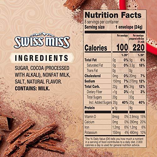 Swiss Miss Swiss Miss Simply Cocoa Milk Chocolate Flavor Hot Cocoa Mix, 0.85 oz. 8-Count (Pack of 12)