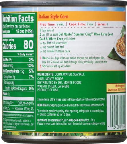 Del Monte Del Monte Summer Crisp Whole Kernel Gold & White Corn, 11 Ounce
