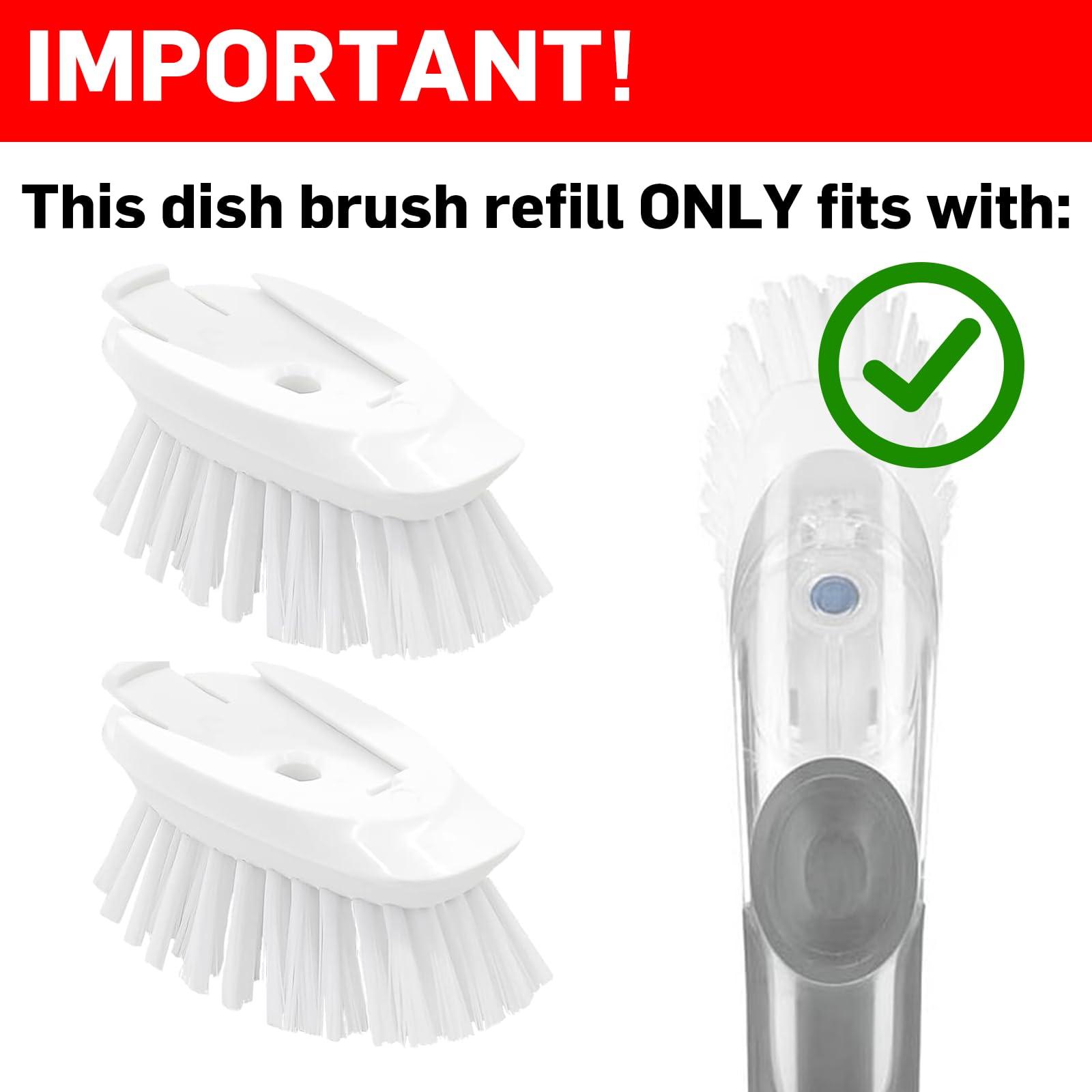 Pamrack Dish Brush Refill, 4 Pack Soap Dispensing Dish Brush Refills, Dish Brush Replacement Head for OXO Dish Brush, Brush Dispenser Refill Fits Soap Dispensing Handle
