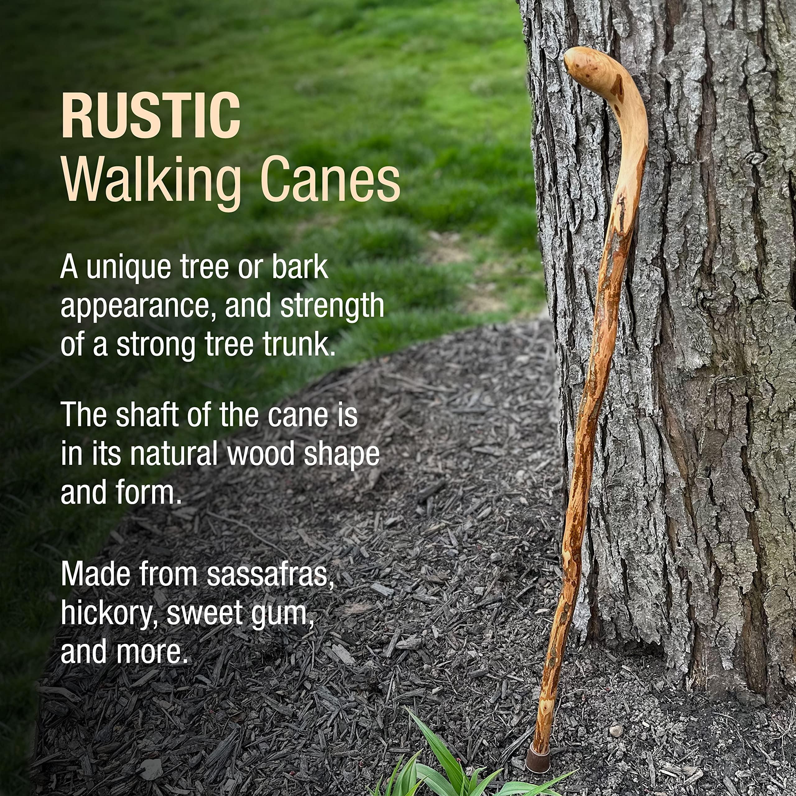 Brazos Brazos Rustic Wood Walking Cane, Hardwood, Knob Root Style Handle, for Men & Women, Made in the USA, 37\"