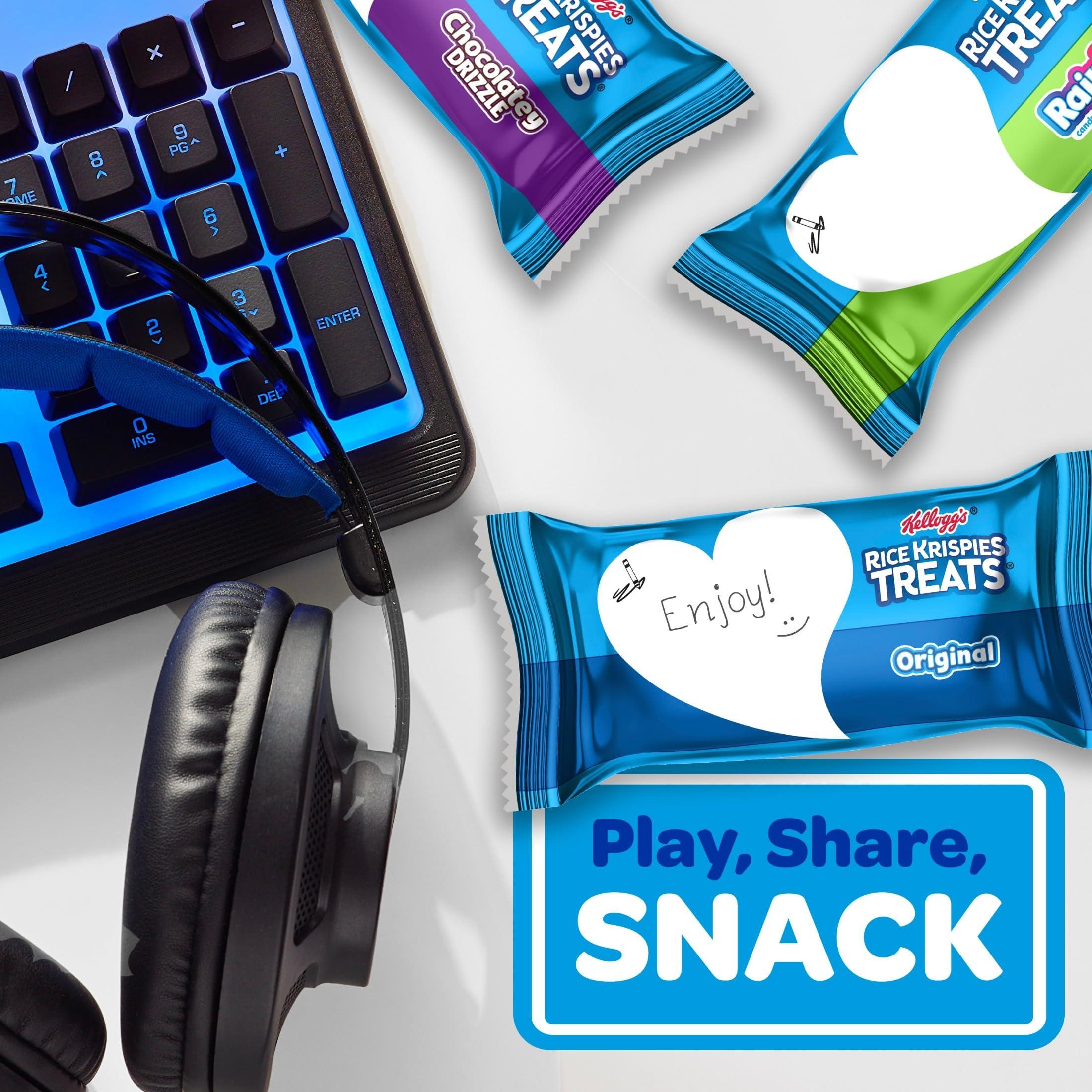 RICE KRISPIES TREATS Rice Krispies Treats Crispy Marshmallow Squares, Kids Snacks, Cereal Bars, Variety Pack, 12.1oz Box (16 Bars)