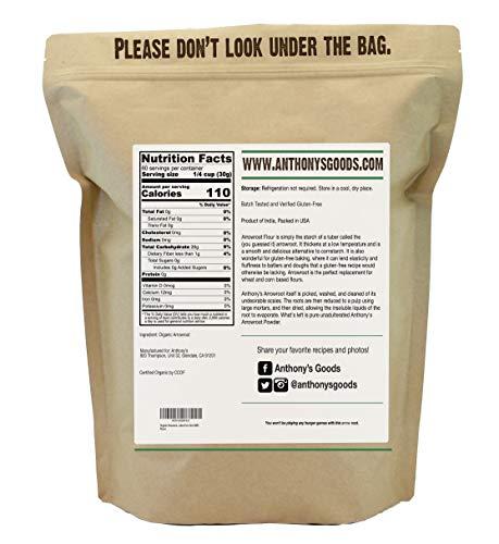 Anthony's Anthony's Organic Arrowroot Flour, 4 lb, Batch Tested Gluten Free, Non GMO, Vegan
