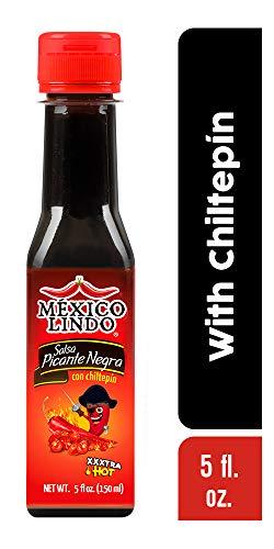 MEXICO LINDO Mexico Lindo Picante Negra Xxxtra Hot Sauce | Scoville Unit Level 80,000 | Sugar Free | 5 Fl Oz Bottles (Pack of 2)