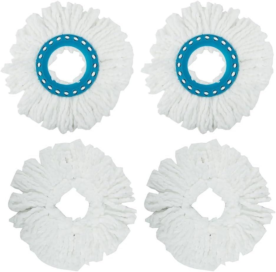 Ameurey Replacement Head Rotating Mop Cloth Set for Leifheit Clean Disc Mop - Pack of 4