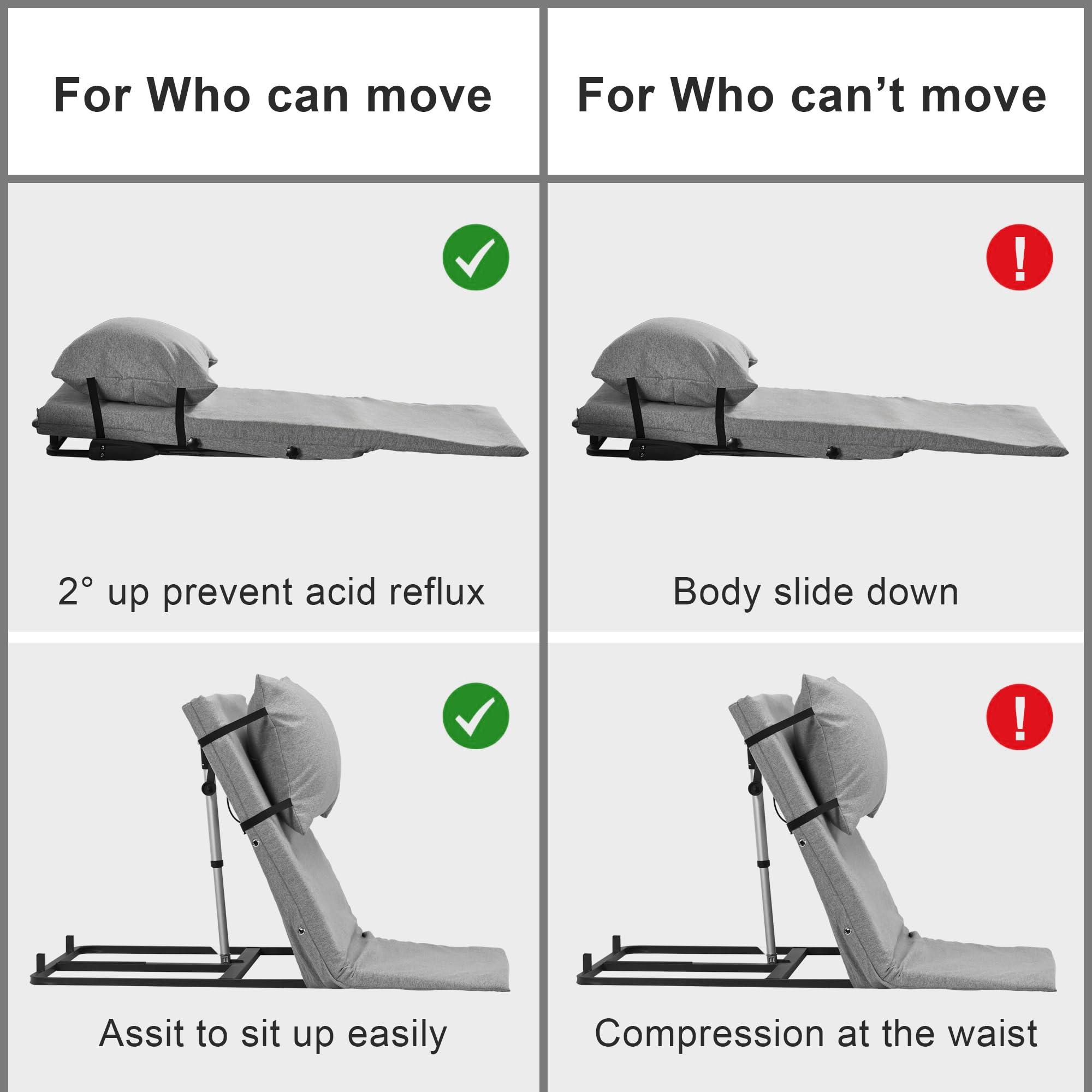 Skuehod Skuehod Electric Power Lifting Adjustable Bed Back Rest for Patient Back Lumbar Support, Assist Elderly to Get Out of Bed Easily, Removeable Bedrails with Pocket, 300lbs Capacity