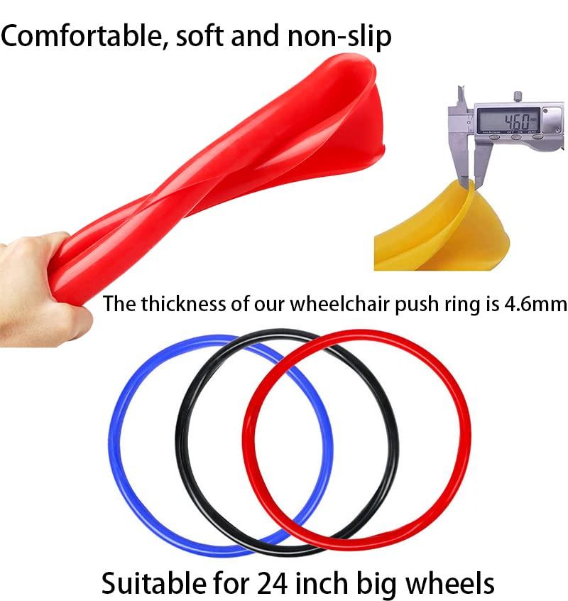 Broutery Broutery Wheelchair Push Rim Covers, 24inch Non-Slip Grips, 1 Pair Silicone Hand Cover, Rear Wheel Grips Accessories, Pink