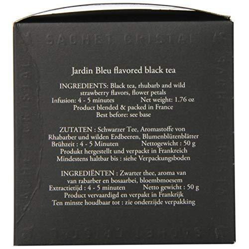 Dammann Freres Dammann Freres Sachets, Jardin Bleu Tea Bags, Premium Gourmet French Black Tea, Blend Strawberry, Rhubarb Flavors, 25 Count (Single Pack)