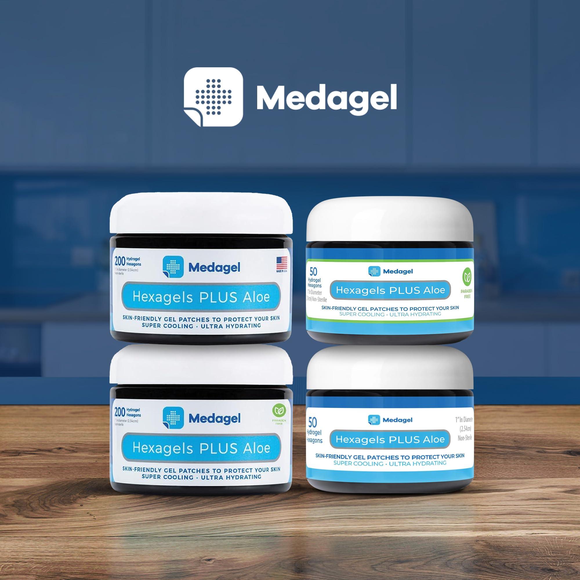Medagel Medagel Hexagels Plus Aloe Vera - Hydrogel Pads Protection & Treatment | Blister Prevention | Instant Cooling and Soothing Relief of Skin Irritations | 50ct Hexagon Pads (Original Formula)