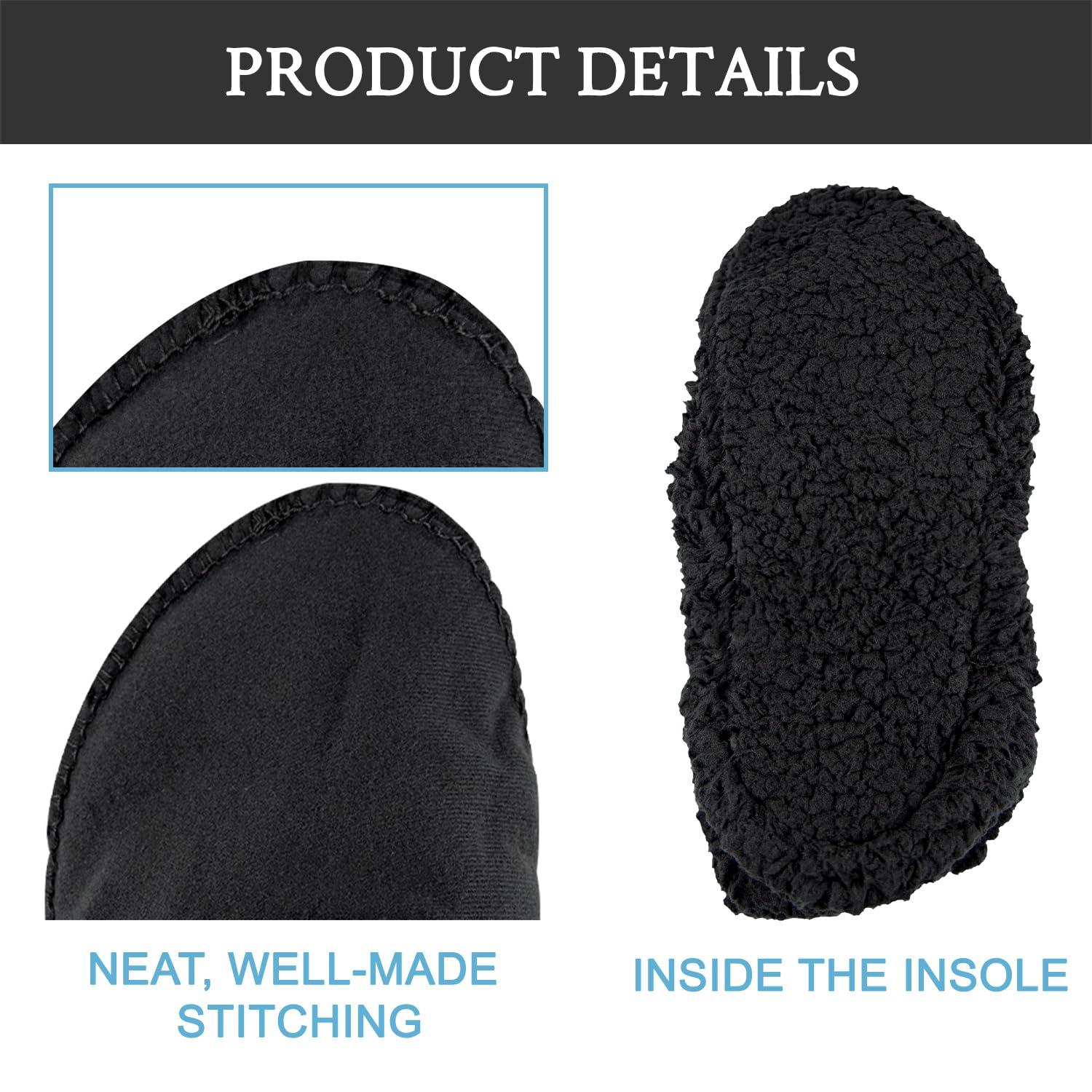 Endoto Fur Liner Inserts for Croc Replacement Fleece Fluffy Fuzzy Sherpa Lining Warm Insoles for Winter(Color:Black,Size:Woman 8/Man 6,Lined Clogs)