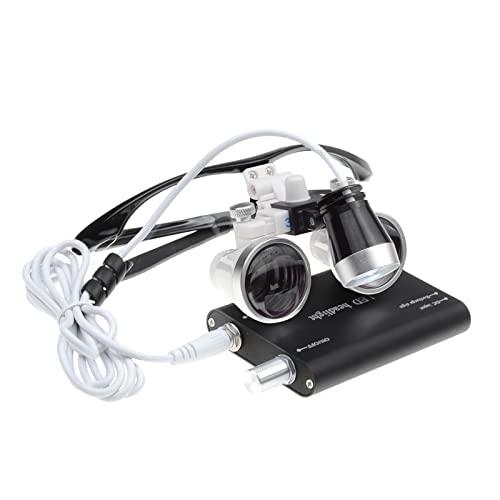 NSKI 3.5X420mm Bonicular Loupes Magnifier with 3W Operation Head Lamp Aluminum Box (Black)