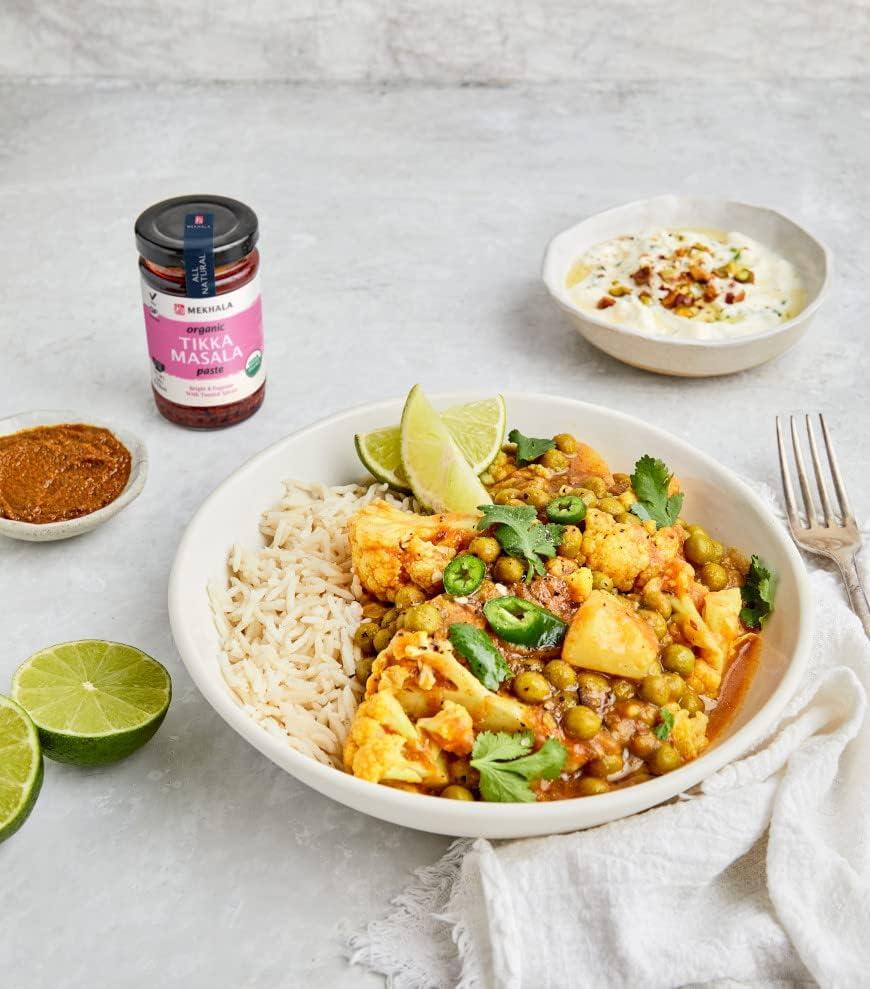 Mekhala Mekhala Organic Tikka Masala Indian Cooking Paste. Versatile sauce, marinade, cooking paste. Medium spice ORGANIC VEGAN GLUTEN-FREE NO ADDED SUGAR 3.53oz