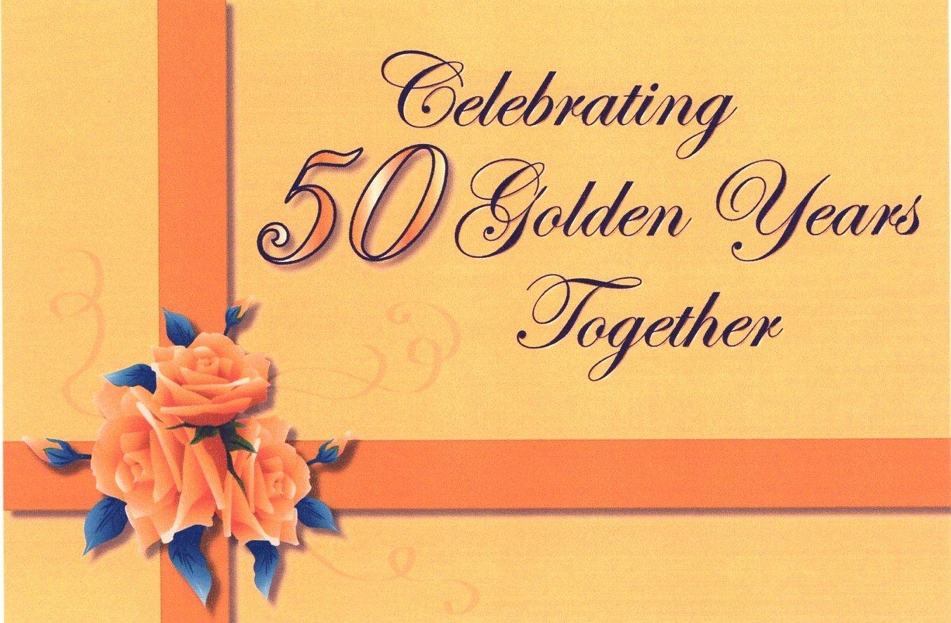 Quantumchaos Media 1/8 Sheet ~ 50 Golden Years Anniversary ~ Edible Cake/Cupcake Topper!!!