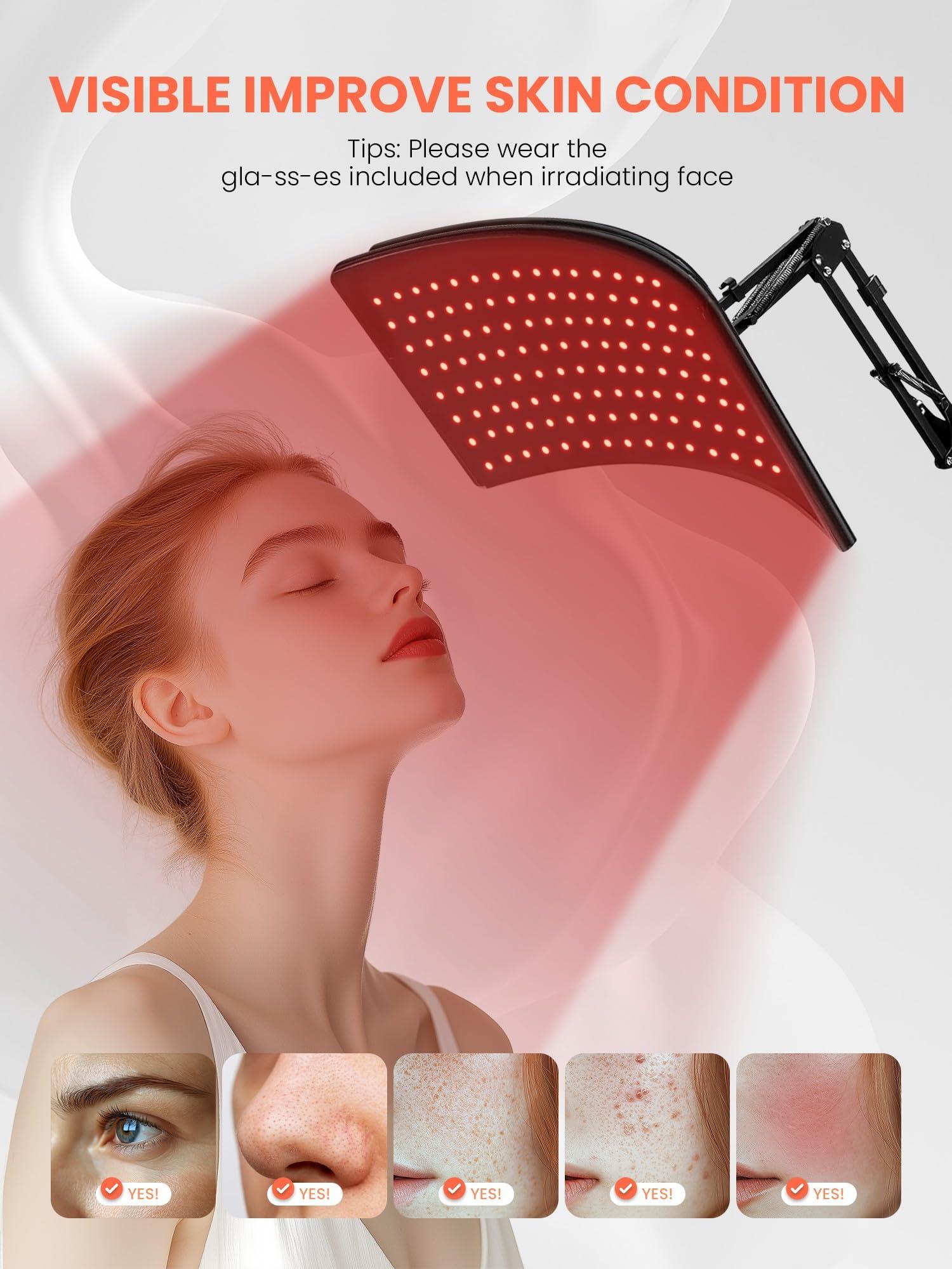 INTEO Red Light Therapy for Body, Infrared Light Therapy Lamp with Stand Portable 660nm 850nm Red Light Therapy for Face Back Home Heating Red Light Therapy Wrap Belt Gift for Women Men