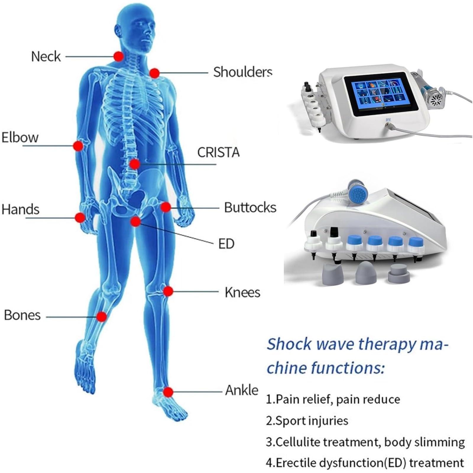 AECEVAN Shockwave Therapy Machine Extracorporeal ESWT Shockwave Therapy Machine for Joint and Muscle Pain Relief ED Treatment, Muscle and Bone Tissue Regeneration No Side Effects (A)
