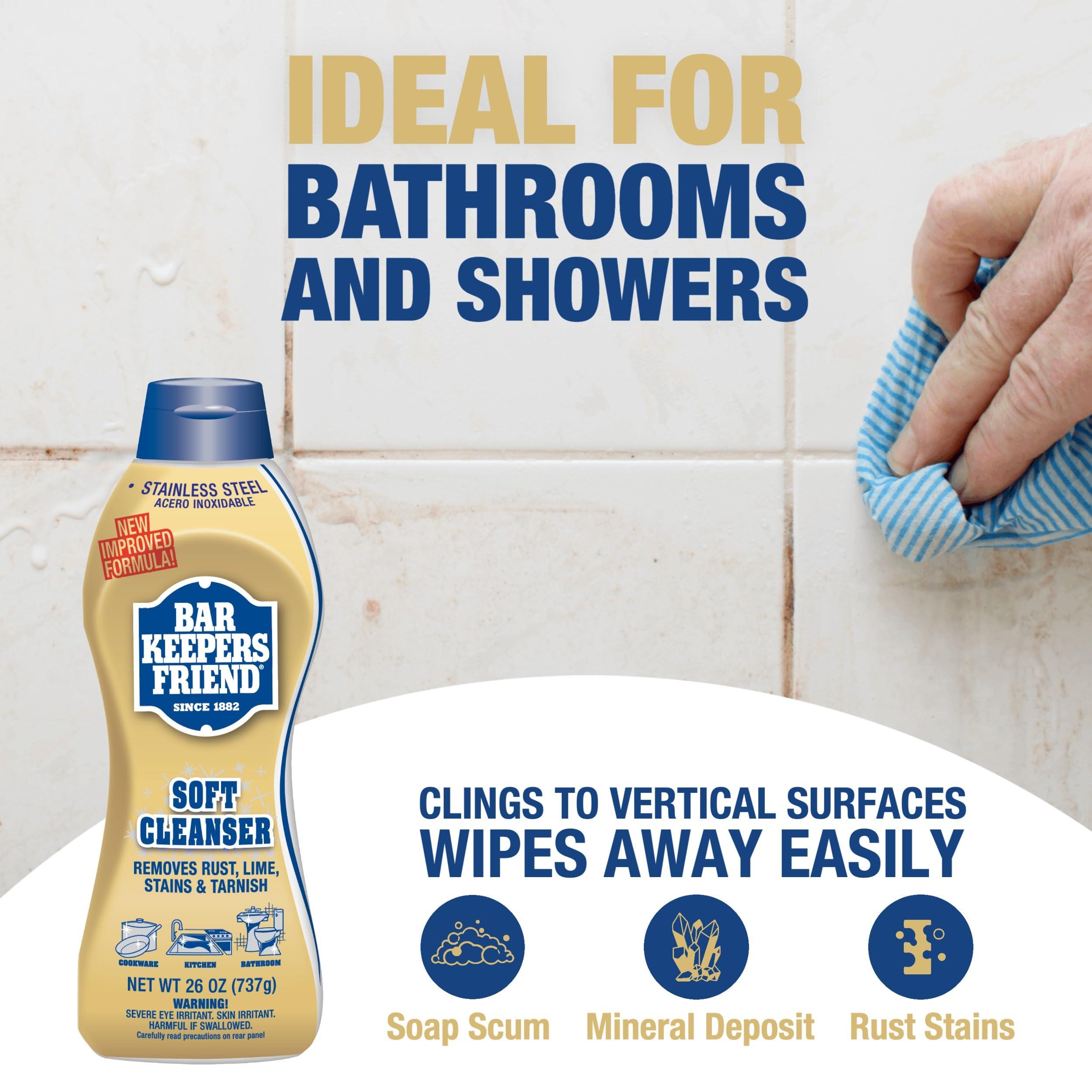 Bar Keepers Friend Bar Keepers Friend Soft Cleanser (26 oz) MORE Spray + Foam (25.4 oz) Multipurpose Cleaner Bundle, Stain & Rust Remover for Multi Surface Bathroom, Kitchen & Outdoor Cleaning