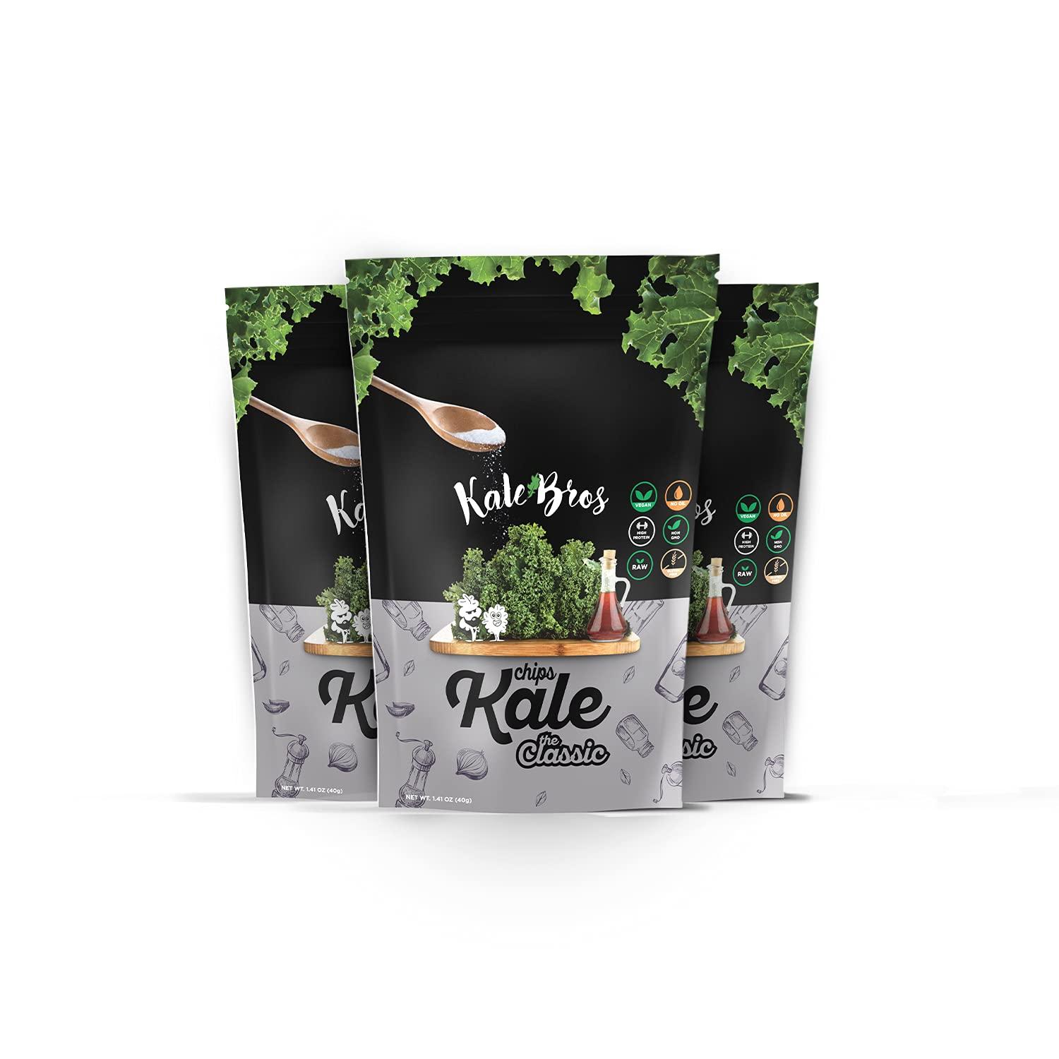 Kale Bros Kale Bros, Kale Chips, The Classic, Multi-pack (Pack of 3) Vegan/ Gluten-free/ Paleo Snack