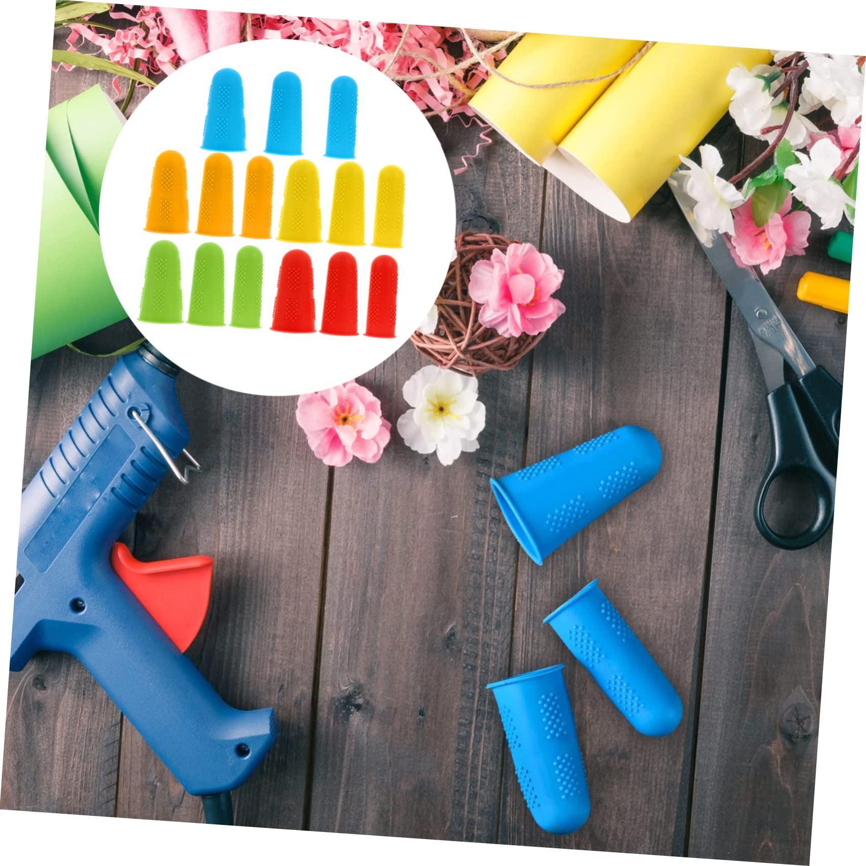 SAFIGLE 30 Pcs Finger Protector Protective Finger Tip Silicone Finger Tip Finger Caps for Hot Glue Silicone Finger Protective Cover Silicone Finger Sleeves Resistant Finger Cover