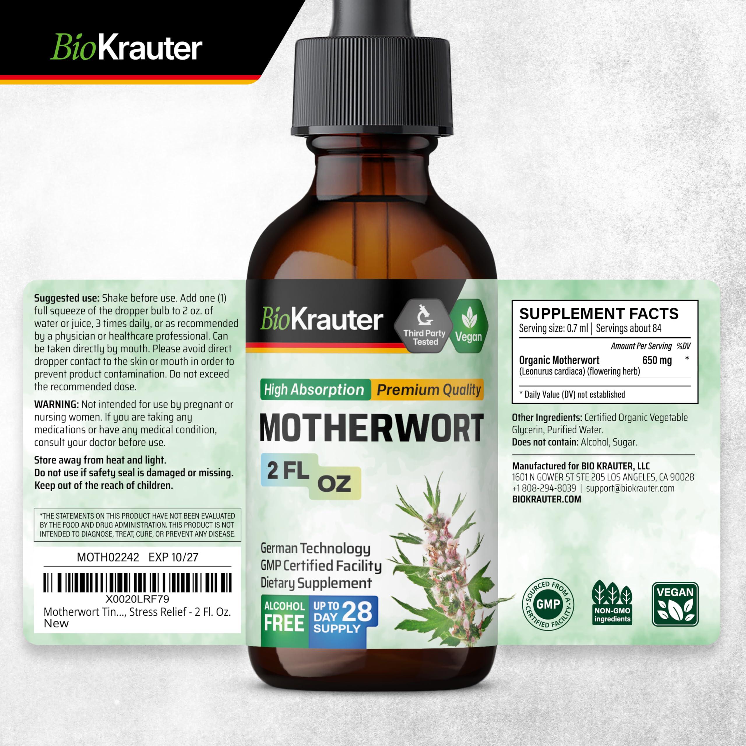 BIO KRAUTER BIO KRAUTER Motherwort Tincture 2 Fl. Oz. & Lemon Balm Tincture 2 Fl. Oz.