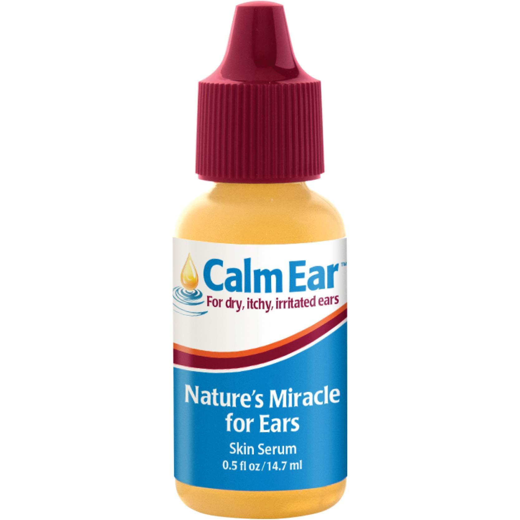 Miracell Calm Ear Drops for Itchy, Clogged, Irritated & Dry Ears. All Natural Ear Oil for Babies, Kids, Adults, Cats & Dogs. 0.5oz