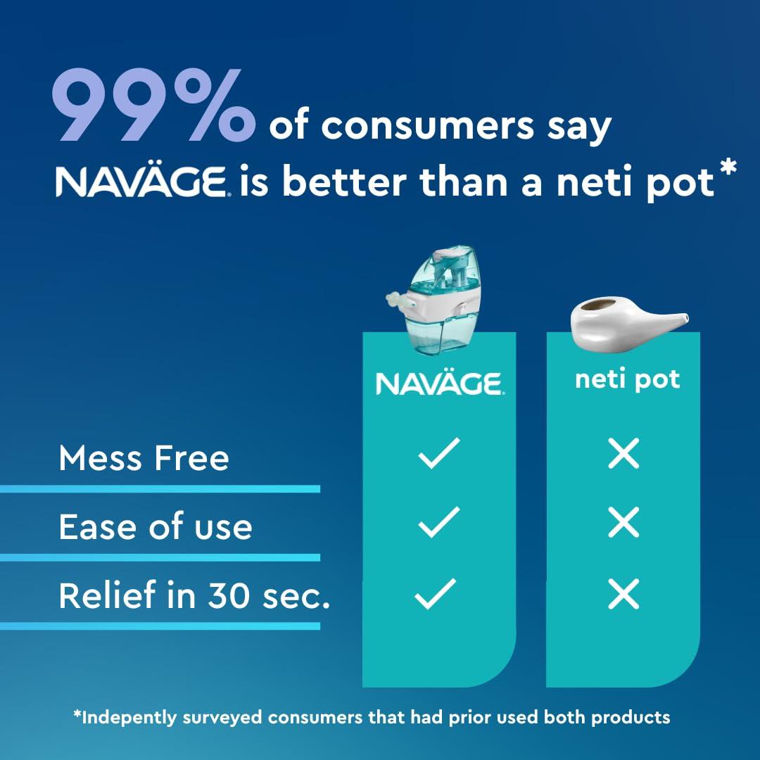 Navage Navage Travel Bundle Nasal Irrigation System - Saline Nasal Rinse Kit with 1 Nose Cleaner, 20 Salt Pods and Paisley Travel Bag
