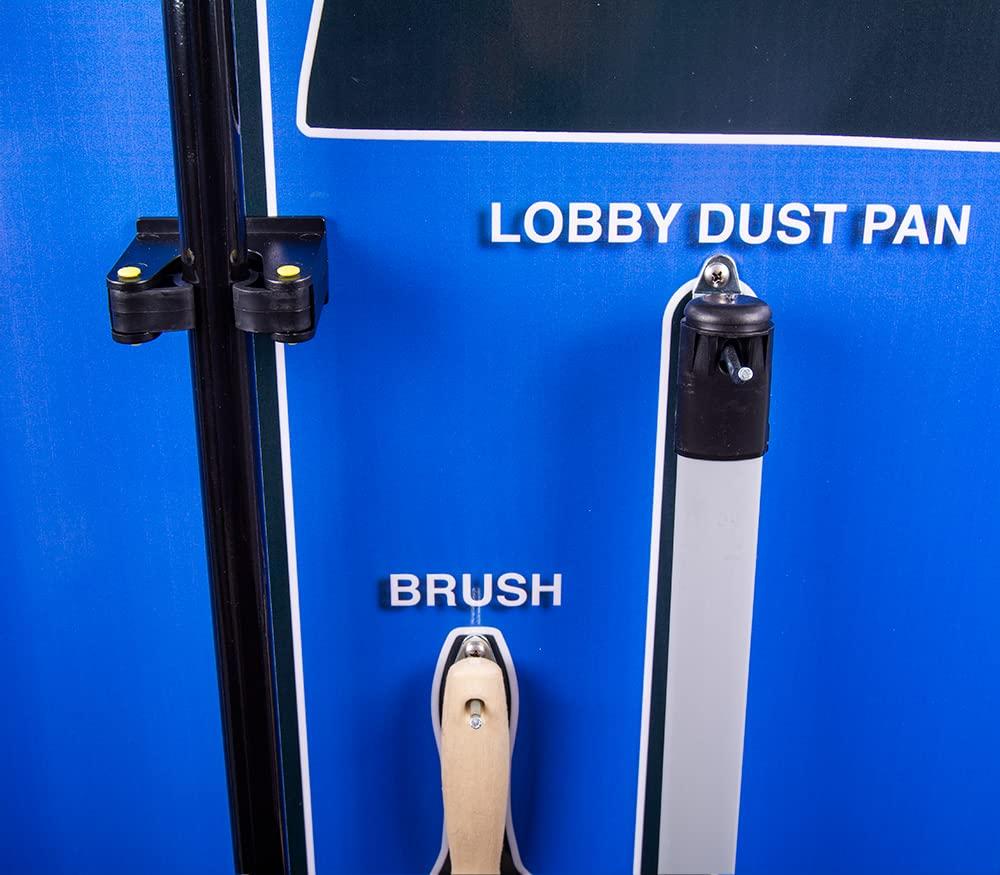 5S Supplies, LLC 5S Housekeeping Shadow Board Broom Station Gray/Blue (with Broom Kit)