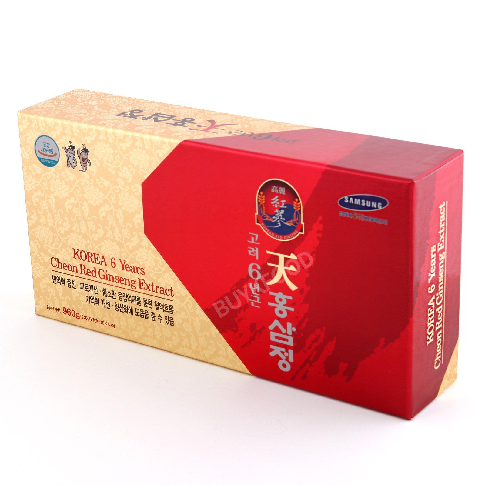 Hong Sam Jeong Korean 6years Root Red Ginseng Gold Extract, 240g(8.5oz) X 4ea, Saponin, Panax