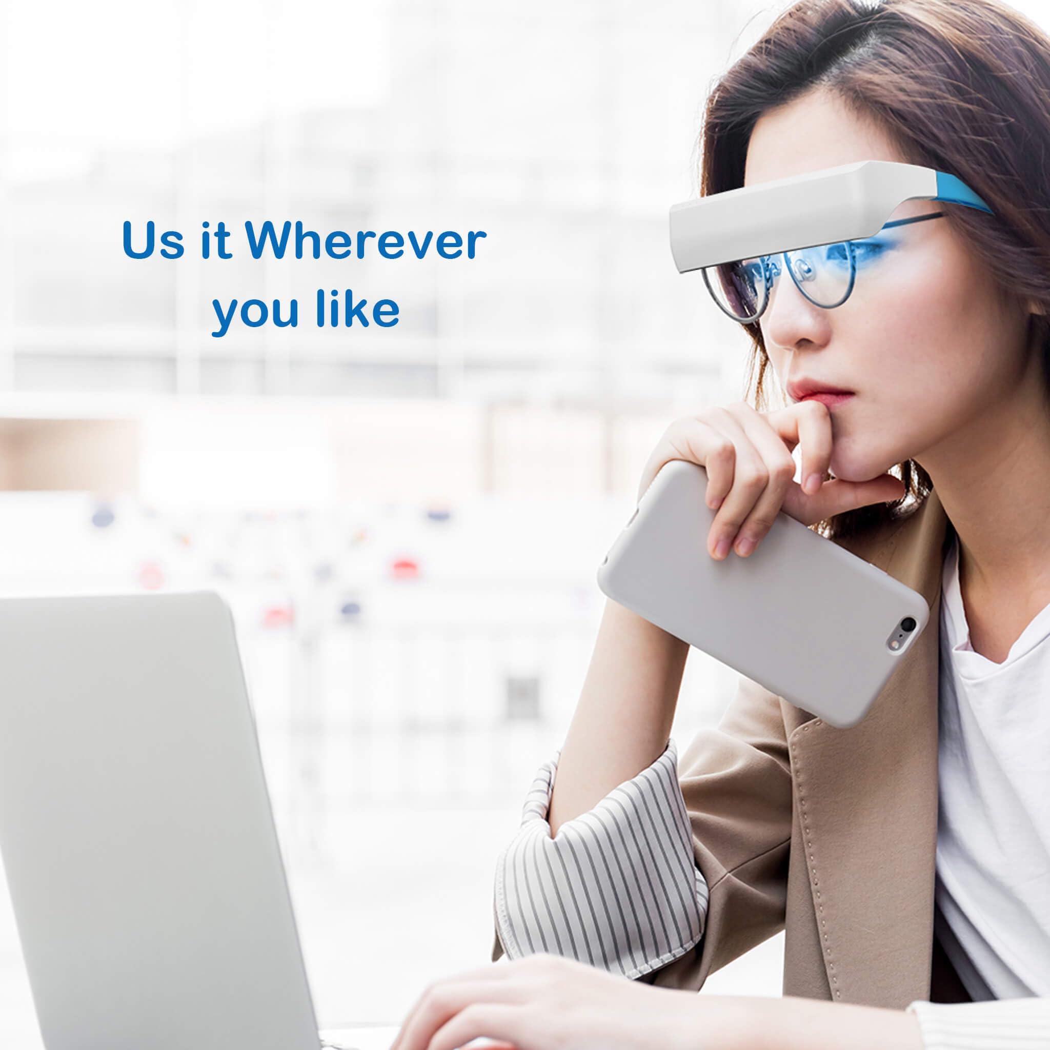 XANXAN Light Therapy Glasses with Travel Case, Blue Light Therapy and Daylight LED Sunlight, Wearable UV-Free Happy Lamp, Natural Relief for Good Sleep, Happy Mood, Boost Energy and Jet Lag