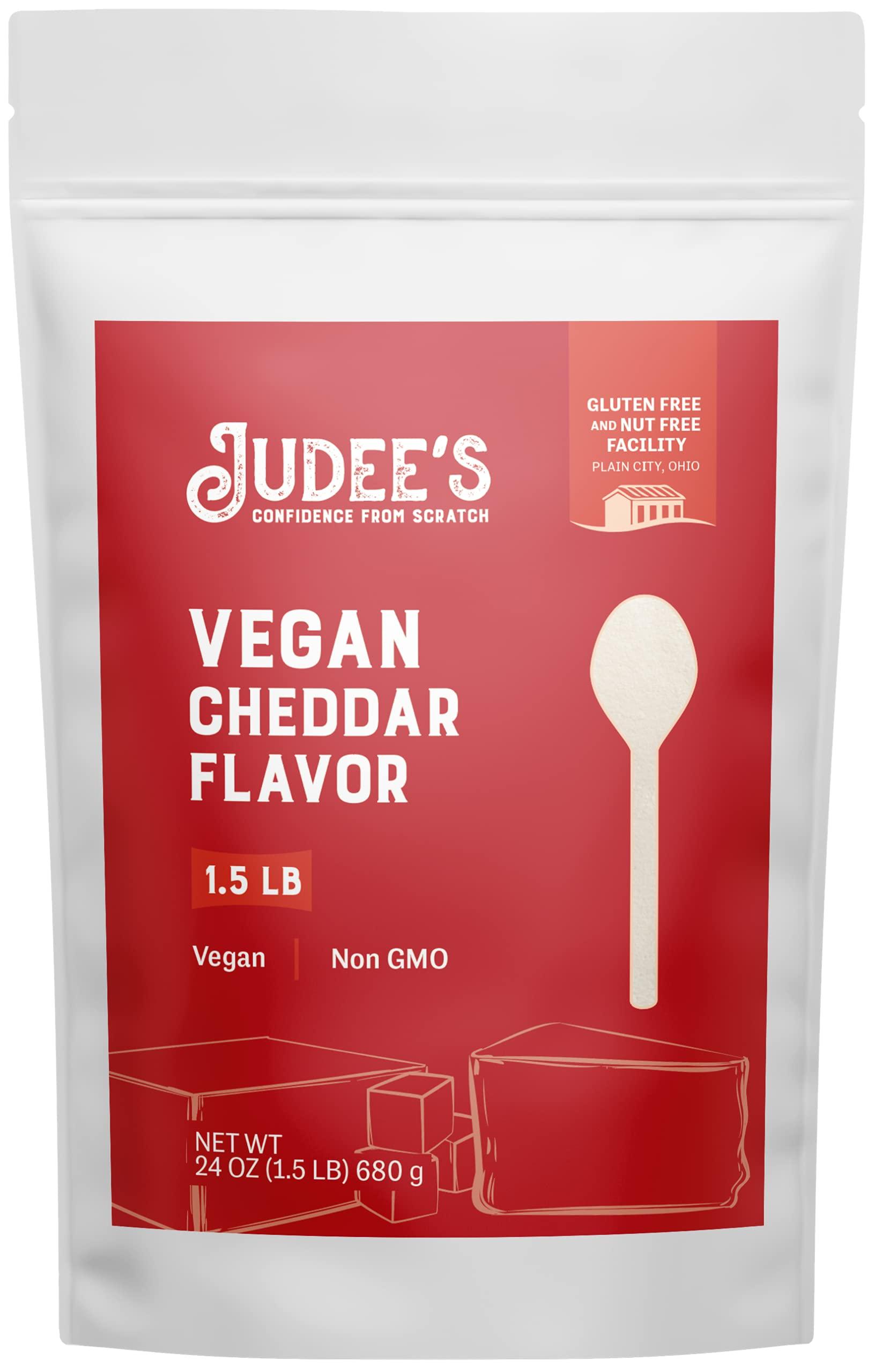 Judee's Gluten Free Judee’s Vegan Cheddar Flavor Powder 1.5lb (24oz) - 100% Non-GMO, Vegan, Gluten-Free & Nut-Free - Great Dairy Cheese Powder Alternative - Made in USA - Use in Sauces, Seasonings, and Soups