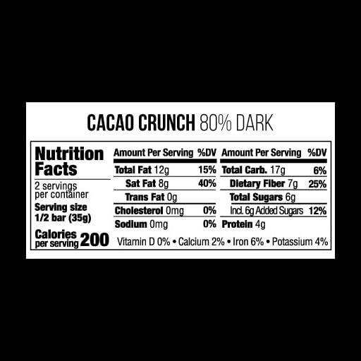 Taza Chocolate Taza Chocolate Organic Amaze Bar 80% Stone Ground, Cacao Crunch, 2.5 Ounce (10 Count), Vegan