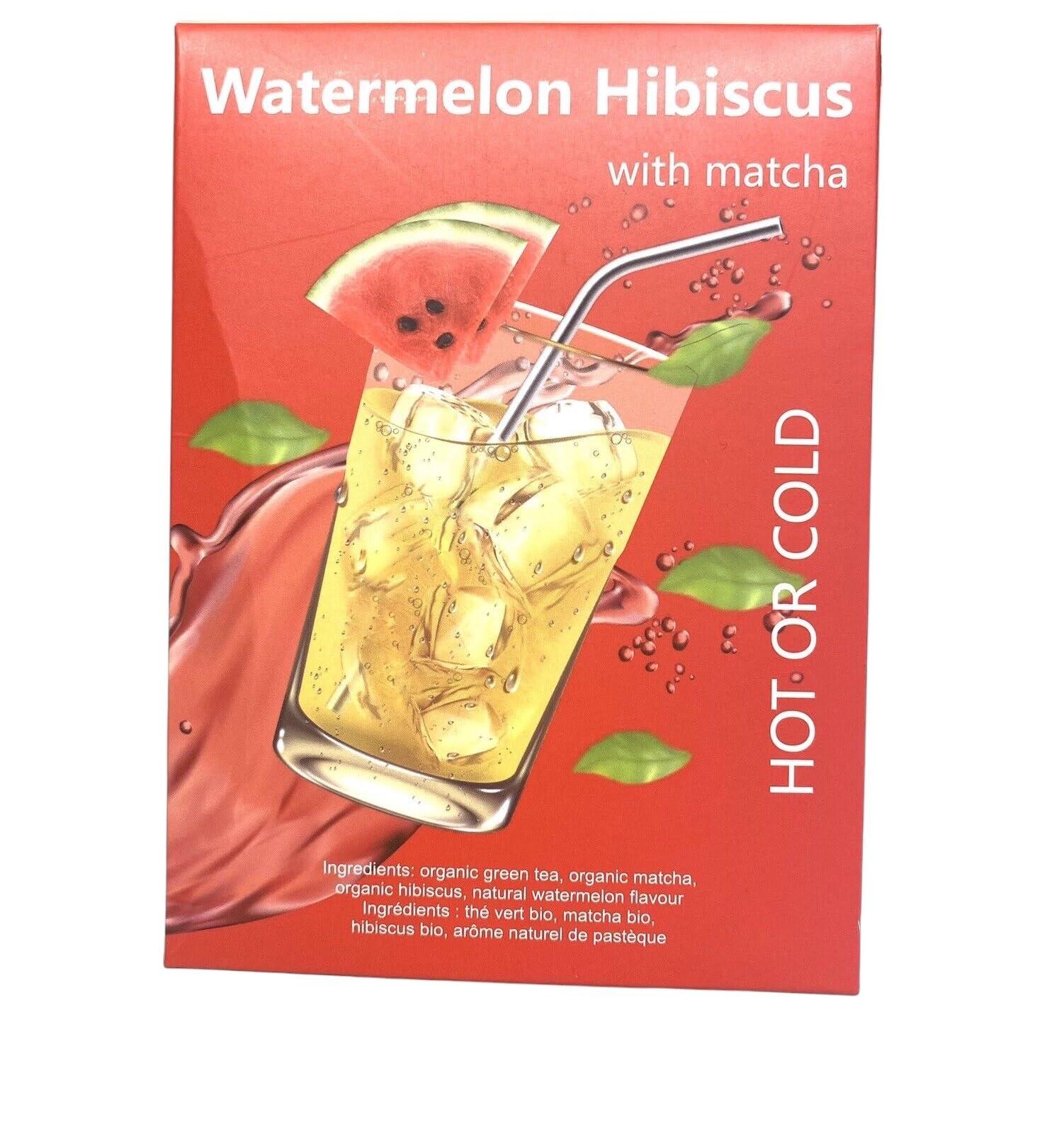 Graham Co. Ltd. Generic Iced Tea Cold Brew WATERMELON HIBISCUS GREEN w/Matcha 25 Pyramids by Harmony Organic