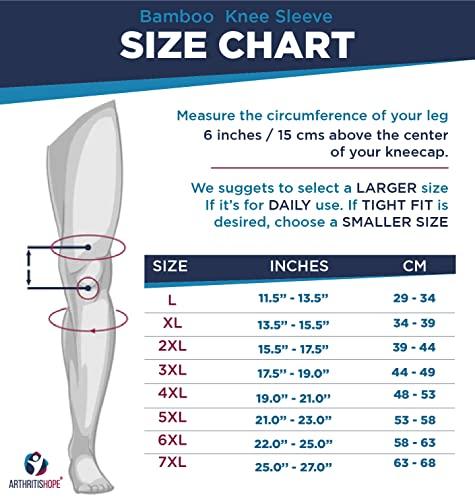 ArthritisHope ArthritisHope Knee Compression Sleeve made from Rayon Derived from Bamboo (7XL) for Knee Pain with Strap, Running, Weightlifting, Arthritis, Sports, Gym, ACL (Men and Women)