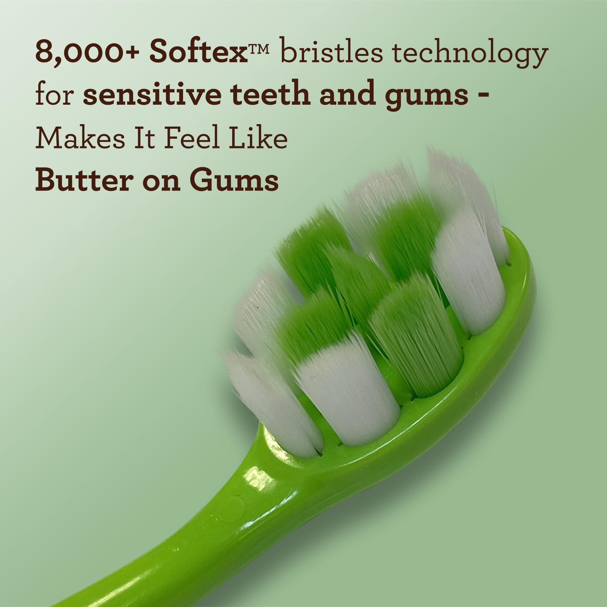 GuruNanda GuruNanda Butter On Gums Toothbrush Bundle with 8000+ Softex Bristles, 6 Count & Extra Soft Bristles, 2 Count