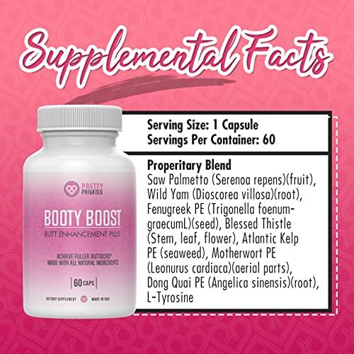 Pretty Privates Pretty Privates Premium Butt Enhancement Pills - Max Boost Glute Growth Supplement to Tighten, Firm and Lift Booty and HIPS - Advance Butt Enhancer Pills to Reduce Sagging - 60 ct